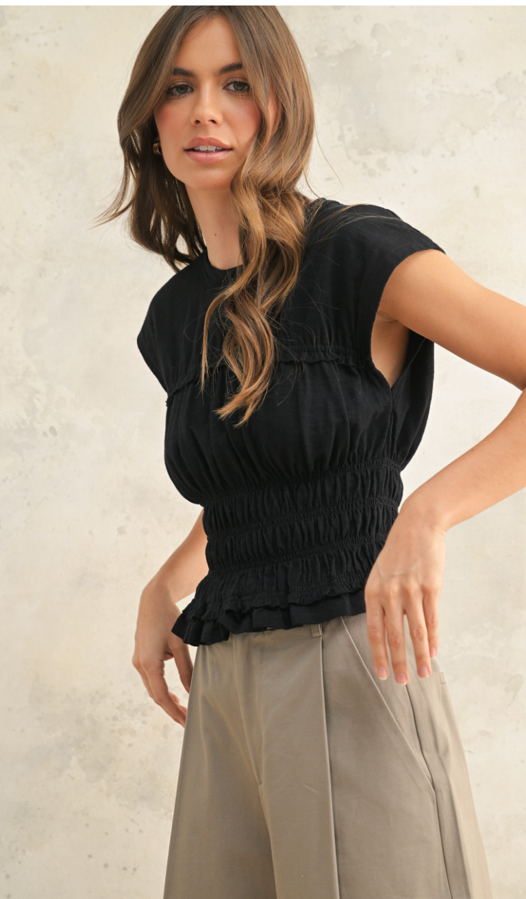 RENEE SMOCKED TOP