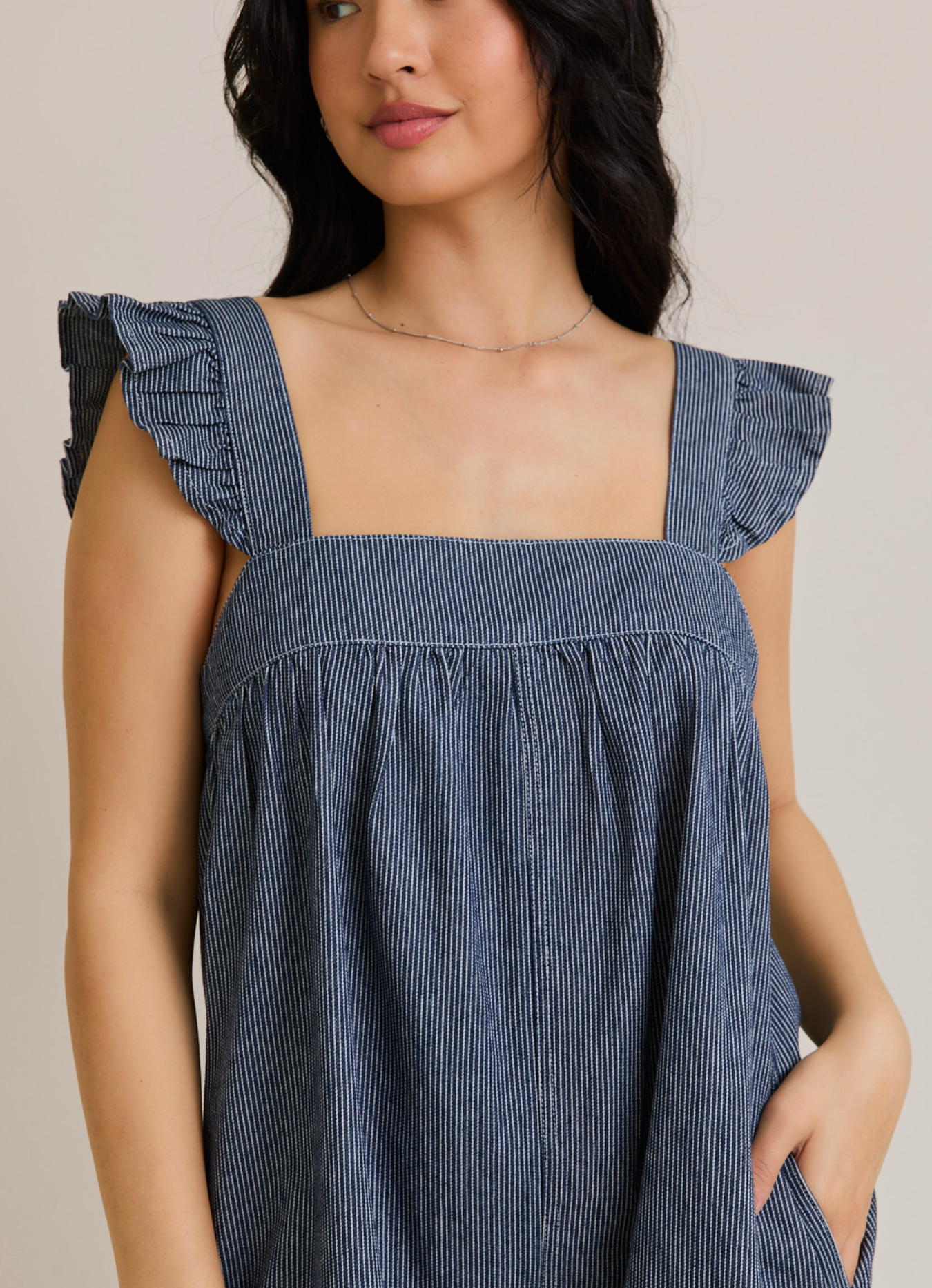 ALIYA PINSTRIPE ROMPER