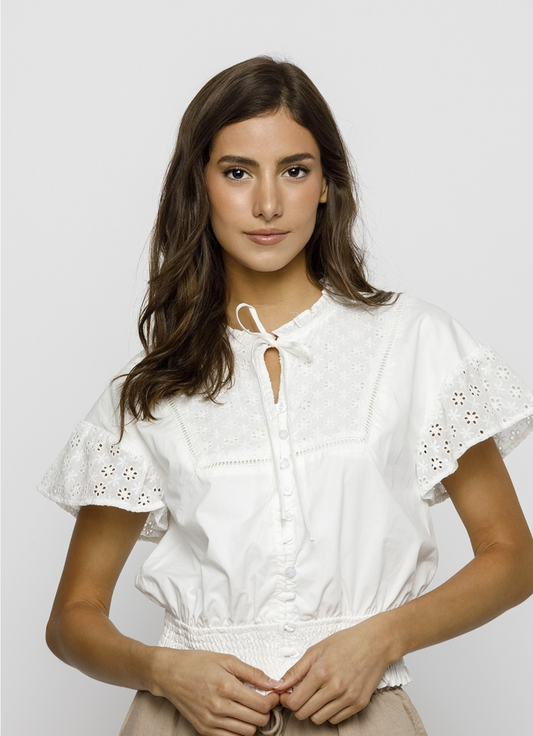 ELLIE EYELET TOP