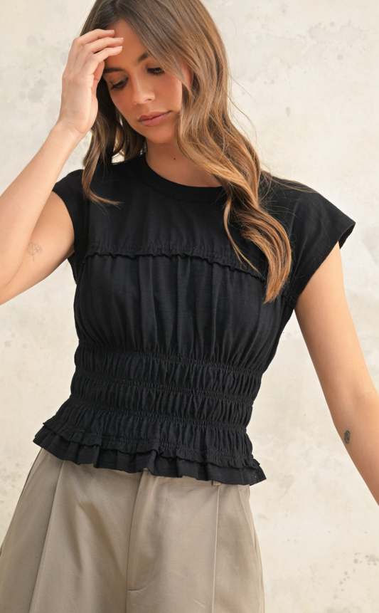 RENEE SMOCKED TOP