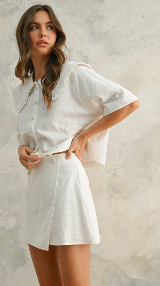 CAROLINE LINEN SKORT