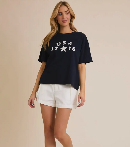 HALLIE NAVY TEE